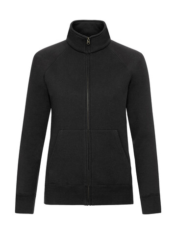 Fruit of the Loom Ladies` Premium Sweat Jacket, Black, XL bedrucken, Art.-Nr. 256011016