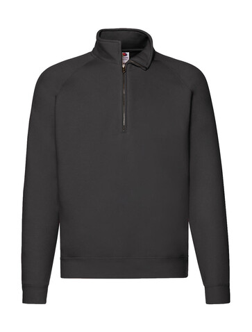 Fruit of the Loom Premium Zip Neck Sweat, Black, 2XL bedrucken, Art.-Nr. 261011017