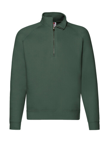 Fruit of the Loom Premium Zip Neck Sweat, Bottle Green, 2XL bedrucken, Art.-Nr. 261015407