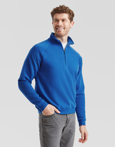 Fruit of the Loom Premium Zip Neck Sweat, White, S bedrucken, Art.-Nr. 261010003