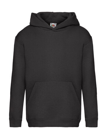 Fruit of the Loom Kids` Premium Hooded Sweat, Black, 140 (9-11) bedrucken, Art.-Nr. 278011016