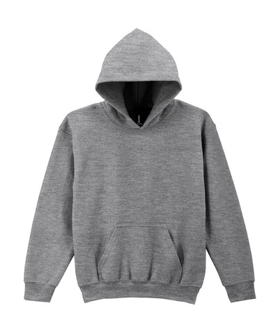 Gildan Heavy Blend Youth Hooded Sweat, Graphite Heather, S (116/128) bedrucken, Art.-Nr. 278091313