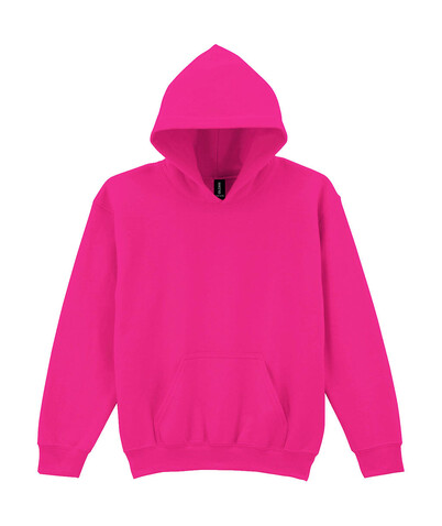 Gildan Heavy Blend Youth Hooded Sweat, Heliconia, S (116/128) bedrucken, Art.-Nr. 278094313