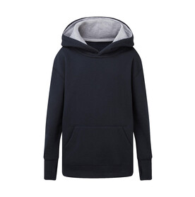 SG Contrast Hooded Sweatshirt Kids, Navy/Light Oxford, 104 (3-4/S) bedrucken, Art.-Nr. 280522663
