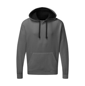 SG Contrast Hooded Sweatshirt Men, Grey/Black, 5XL bedrucken, Art.-Nr. 281521480