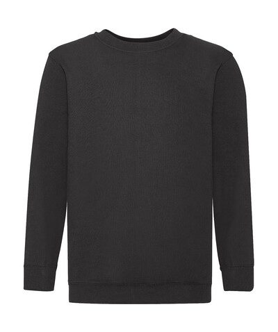 Fruit of the Loom Kids` Classic Set-In Sweat, Black, 104 (3-4) bedrucken, Art.-Nr. 287011013