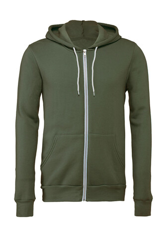 Bella Unisex Poly-Cotton Full Zip Hoodie, Military Green, 2XL bedrucken, Art.-Nr. 293065197