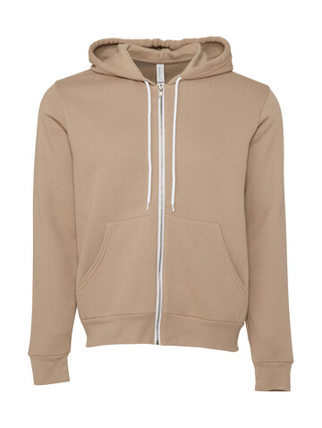Bella Unisex Poly-Cotton Full Zip Hoodie, Tan, L bedrucken, Art.-Nr. 293067175