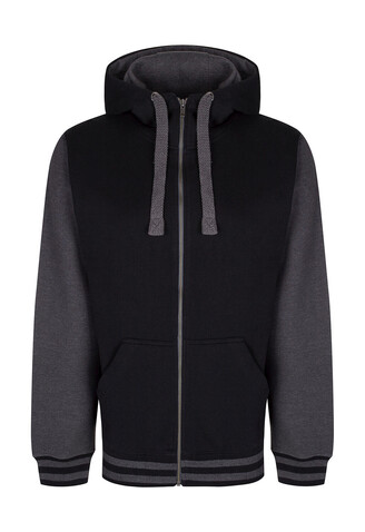 FDM Active Zip Hoodie, Black/Charcoal, L bedrucken, Art.-Nr. 293551595