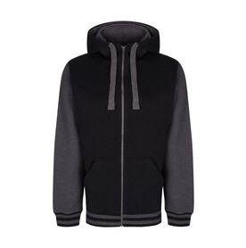 FDM Active Zip Hoodie, Black/Charcoal, S bedrucken, Art.-Nr. 293551593