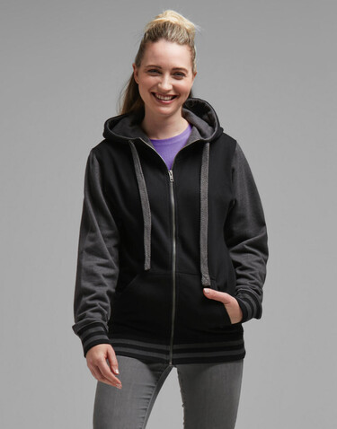 FDM Active Zip Hoodie, Black/Charcoal, 2XL bedrucken, Art.-Nr. 293551597