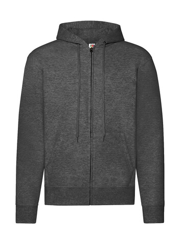 Fruit of the Loom Classic Hooded Sweat Jacket, Dark Heather Grey, 2XL bedrucken, Art.-Nr. 294011267