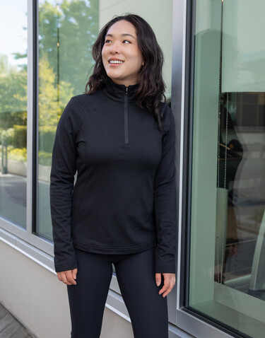 StormTech Womens Treeline 1/4 Zip Pullover, Black Heather, S bedrucken, Art.-Nr. 298181473