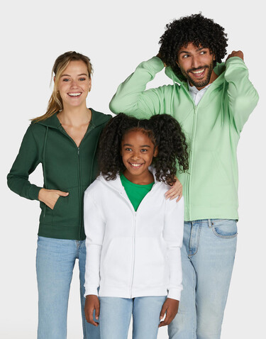 SG Hooded Full Zip Kids, White, 128 (7-8/L) bedrucken, Art.-Nr. 298520005