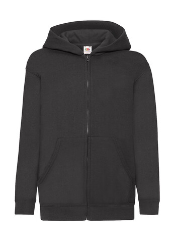 Fruit of the Loom Kids` Classic Hooded Sweat Jacket, Black, 152 (12-13) bedrucken, Art.-Nr. 299011017