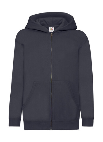 Fruit of the Loom Kids` Classic Hooded Sweat Jacket, Deep Navy, 128 (7-8) bedrucken, Art.-Nr. 299012025
