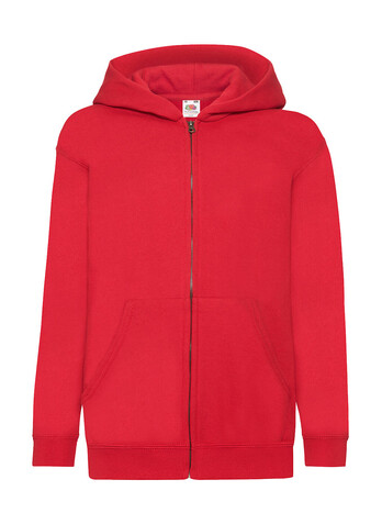 Fruit of the Loom Kids` Classic Hooded Sweat Jacket, Red, 116 (5-6) bedrucken, Art.-Nr. 299014004