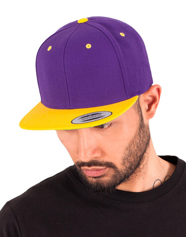 Yupoong Classic Snapback 2-Tone Cap, Heather Grey/Black, One Size bedrucken, Art.-Nr. 301731610