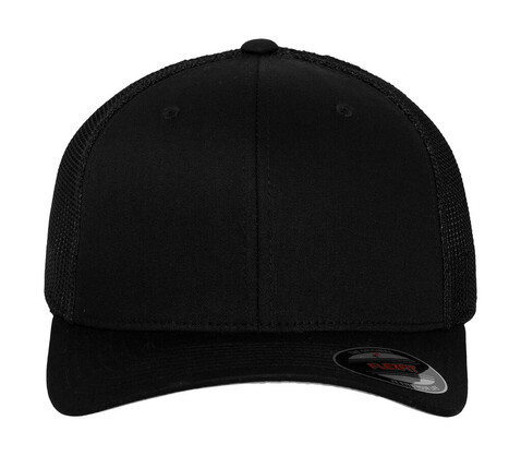 Flexfit Mesh Cotton Twill Trucker Cap, Black, L/XL bedrucken, Art.-Nr. 302681012