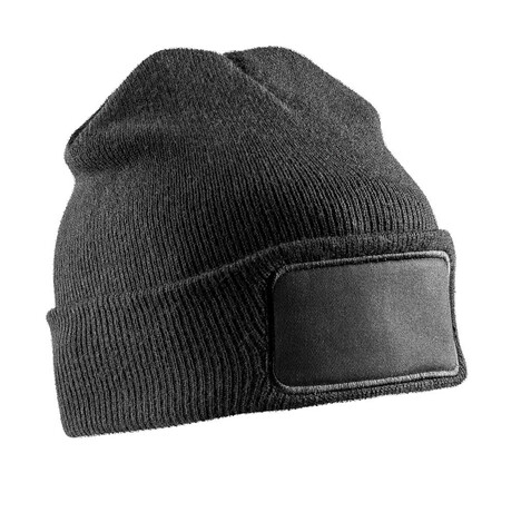 Result Double Knit Thinsulate™ Printers Beanie, Black, One Size bedrucken, Art.-Nr. 303331010