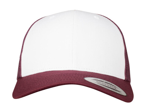 Yupoong Retro Trucker Colored Front, Maroon/White/Maroon, One Size bedrucken, Art.-Nr. 303734880