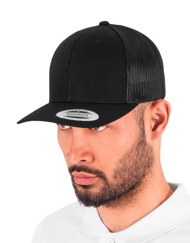 Yupoong Retro Trucker, Black, One Size bedrucken, Art.-Nr. 306731010