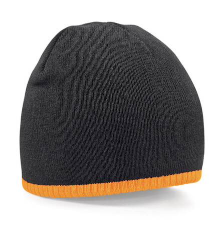 Beechfield Two-Tone Beanie Knitted Hat, Black/Fluorescent Orange, One Size bedrucken, Art.-Nr. 307691880 Beechfield Two-Tone Beanie Knitted Hat, Black/Fluorescent Orange, One Size bedrucken, Art.-Nr. 307691880