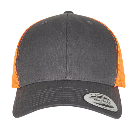 Yupoong Retro Trucker 2-Tone, Charcoal/Neon Orange, One Size bedrucken, Art.-Nr. 307731860