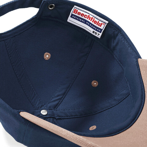 Beechfield Low Profile Heavy Brushed Cotton Cap, French Navy/Taupe, One Size bedrucken, Art.-Nr. 310692650