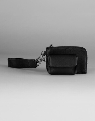 Bag Base Boutique Pouch Wristlet, Black/Black, One Size bedrucken, Art.-Nr. 311291520