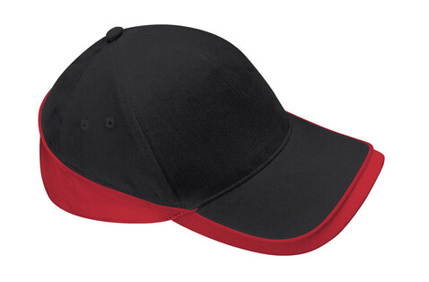 Beechfield Teamwear Competition Cap, Black/Classic Red, One Size bedrucken, Art.-Nr. 317691540