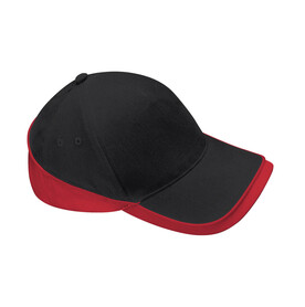 Beechfield Teamwear Competition Cap, Black/Classic Red, One Size bedrucken, Art.-Nr. 317691540