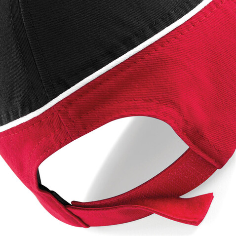 Beechfield Teamwear Competition Cap, Black/Classic Red, One Size bedrucken, Art.-Nr. 317691540