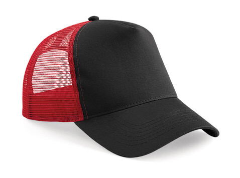 Beechfield Snapback Trucker, Black/Classic Red, One Size bedrucken, Art.-Nr. 328691540