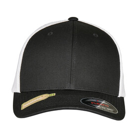 Flexfit Flexfit Trucker Recycled Mesh, Black/White, S/M bedrucken, Art.-Nr. 329681501