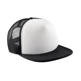 Beechfield Junior Vintage Snapback Trucker, Black/White, One Size bedrucken, Art.-Nr. 330691500