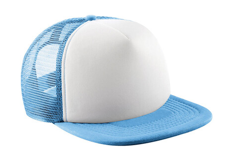 Beechfield Junior Vintage Snapback Trucker, Sky Blue/White, One Size bedrucken, Art.-Nr. 330693520