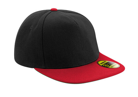 Beechfield Original Flat Peak Snapback, Black/Classic Red, One Size bedrucken, Art.-Nr. 331691540