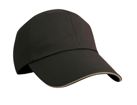 Result Caps Herringbone Cap, Black/Tan, One Size bedrucken, Art.-Nr. 338341690