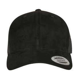 Flexfit Suede Leather Trucker Cap, Black, One Size bedrucken, Art.-Nr. 340681010