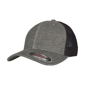 Flexfit Retro Trucker Melange Cap, Khaki/Black Mesh, S/M bedrucken, Art.-Nr. 343687511