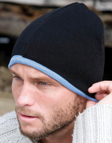 Result Caps Soft Feel Cuffless Reversible Beanie, Grey/Black, One Size bedrucken, Art.-Nr. 346341480