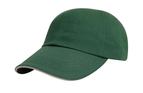 Result Caps Brushed Cotton Decorator Cap with Sandwich Peak, Heather/Amber, One Size bedrucken, Art.-Nr. 350341630