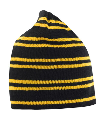 Result Team Reversible Beanie, Black/Gold/Black, One Size bedrucken, Art.-Nr. 354331860