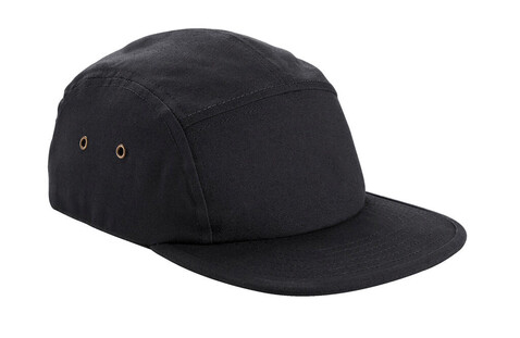 Beechfield Canvas 5 Panel Cap, Black, One Size bedrucken, Art.-Nr. 359691010