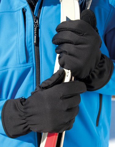 Result Softshell Thermal Glove, Black, S/M bedrucken, Art.-Nr. 364331011