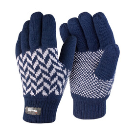 Result Pattern Thinsulate Glove, Navy/Grey, S/M bedrucken, Art.-Nr. 365332711