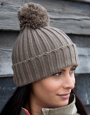 Result Hdi Quest Knitted Hat, Navy, One Size bedrucken, Art.-Nr. 369332000