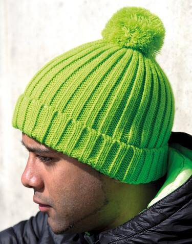 Result Hdi Quest Knitted Hat, Lime, One Size bedrucken, Art.-Nr. 369335210