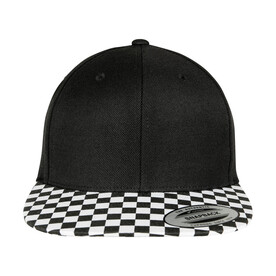 Flexfit Checkerboard Snapback, Black/White, One Size bedrucken, Art.-Nr. 369681500